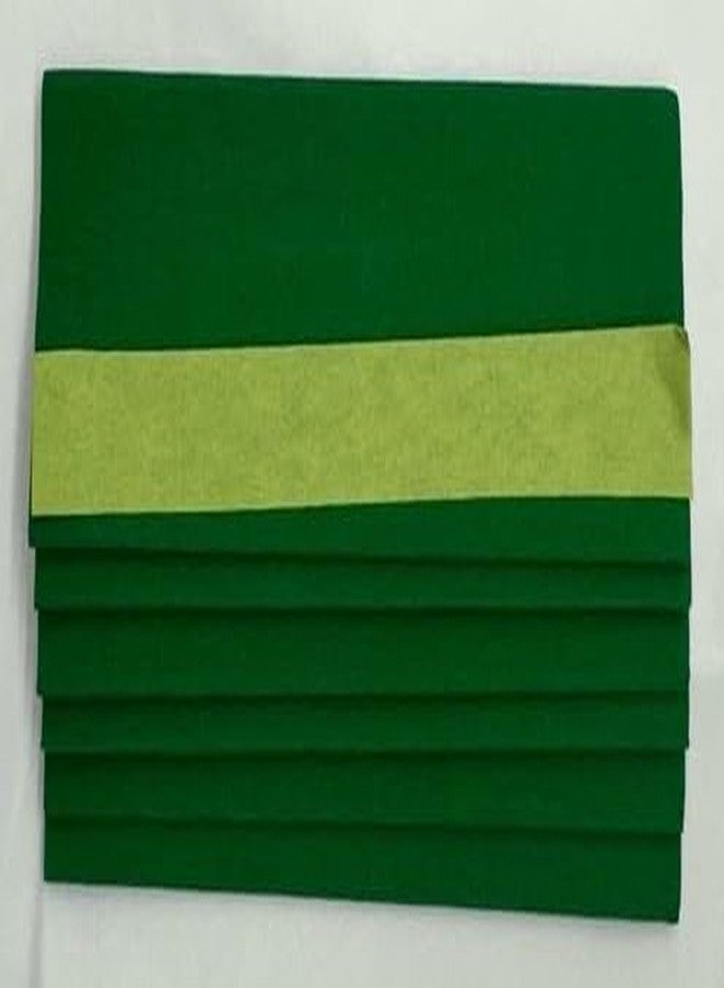 ProKart Flower Making Duplex Wrinkled Stretchable Crepe Paper for DIY Flower Making and Wrapping (Pack of 6 Sheets) (Dark Green) - Image 1